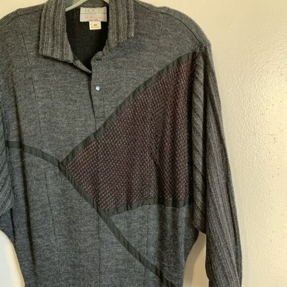 Koos Van Den Akker Hothouse 80s Art to Wear Dress M Gray Patchwork Avant Garde - Picture 6 of 9